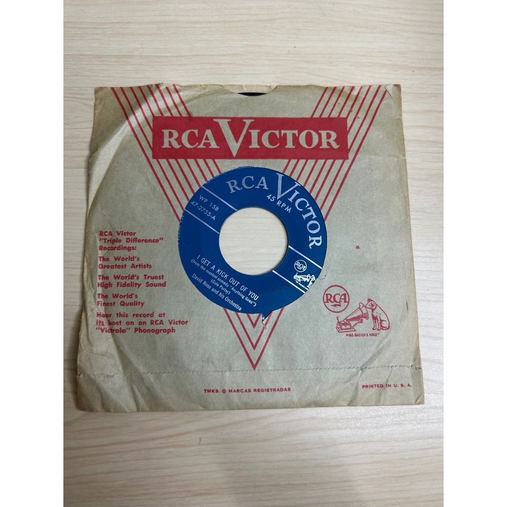 David Rose Orchestra I Get A Kick Out Of You RCA Victor 45 RPM 47-2755 Vinyl